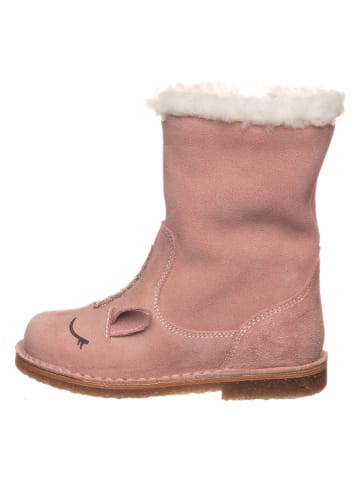 kmins Leder-Winterboots in Rosa