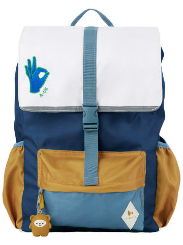 FABELAB Rucksack in Gelb/ Blau/ Weiß - (B)28 x (H)44 x (T)12 cm