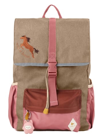 FABELAB Rucksack in Beige/ Rosa - (B)28 x (H)44 x (T)12 cm