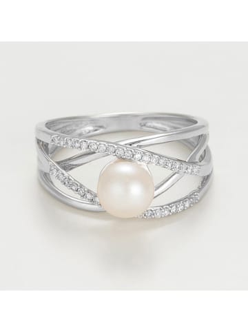 Paris Vendôme Weißgold-Ring "Perla" mit Diamanten und Perle
