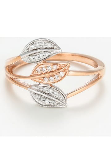 DIAMANTA Weißgold-/Roségold-Ring "Aditi" mit Diamanten