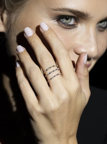 DIAMANTA Weißgold-/ Gold-Ring "Trio de Alianzas" mit Diamanten