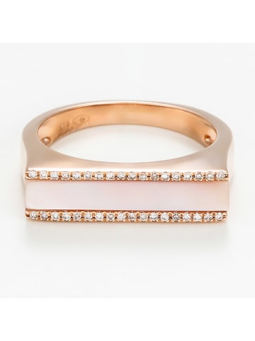 DIAMANTA Roségold-Ring "Lyssianassa" mit Diamanten und Perlmutt