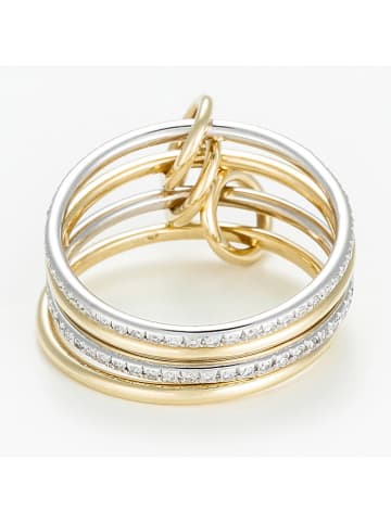 DIAMANTA Weißgold-/ Gold-Ring "Polynomé" mit Diamanten