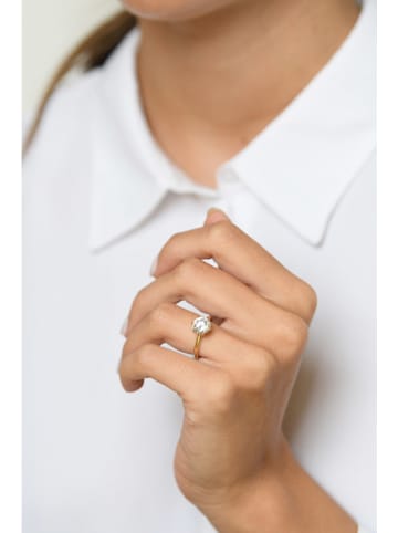 L instant d Or Gold-Ring "Raven" mit Edelsteinen