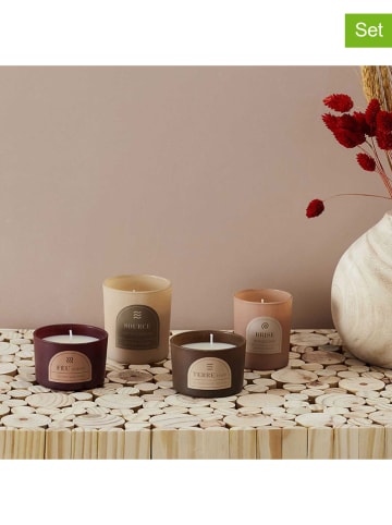 Ethnical Life 4er-Set: Duftkerzen in Rosa/ Hellbraun/ Creme - 390 g