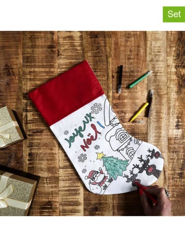 The Concept Factory 2er-Set: Weihnachtssocken in Weiß - (L)43 x (B)26 cm