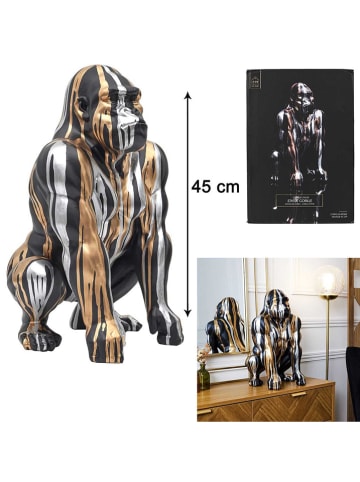 The Concept Factory Figura dekoracyjna w kolorze złoto-srebrno-czarnym - wys. 45 cm