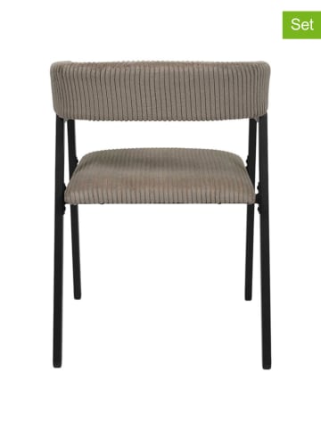 THE HOME DECO FACTORY 2er-Set: Sessel "Scott" in Taupe - (B)51,5 x (H)71,5 x (T)50,5 cm