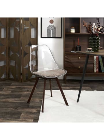 The Concept Factory Stoel bruin/transparant/taupe