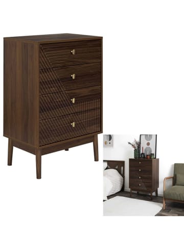 THE HOME DECO FACTORY Kommode "Tiffany" in Braun - (B)60 x (H)90 x (T)40 cm