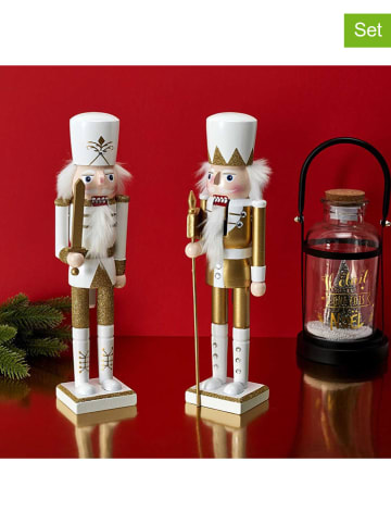 The Concept Factory 2er-Set: Dekofiguren in Gold/ Weiß - (H)35,5 cm
