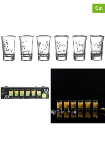 The Concept Factory 6-delige set: glazen transparant - (H)7 cm
