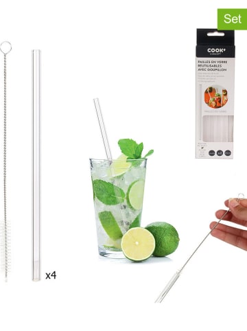 Garden Spirit 2er-Set: Trinkhalme in Transparent - 2x 4 Stück