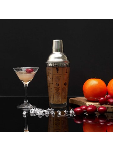 COOK CONCEPT Shaker w kolorze srebrno-czarnym do koktajli - 450 ml