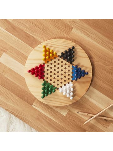 The Concept Factory Chinesisches Damespiel in Beige/ Bunt - Ø 29,5 cm