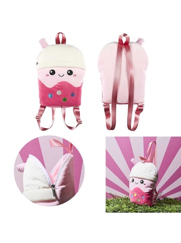 The Home Deco Kids Plecak "Bubble Tea" w kolorze jasnoróżowo-białym - 3+