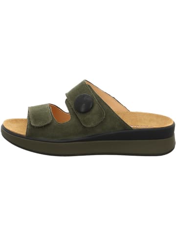 Think! Leder-Pantoletten in Khaki