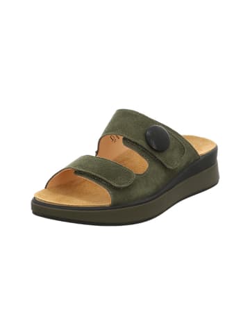 Think! Leder-Pantoletten in Khaki