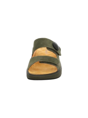 Think! Leder-Pantoletten in Khaki