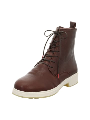 Think! Skórzane botki w kolorze brązowym