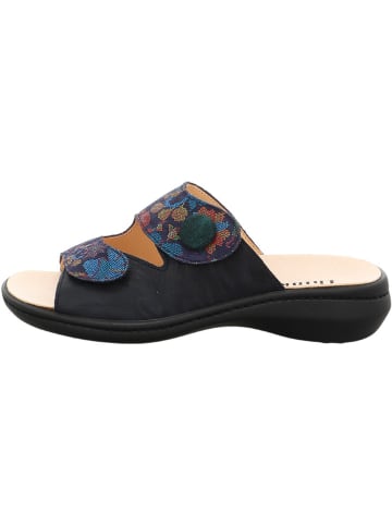 Think! Leren slippers donkerblauw/meerkleurig