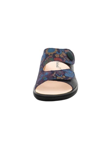 Think! Leren slippers donkerblauw/meerkleurig
