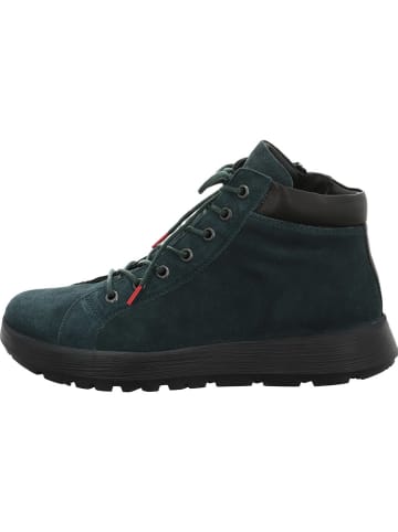 Think! Leder-Ankle-Boots in Blau/ Grün