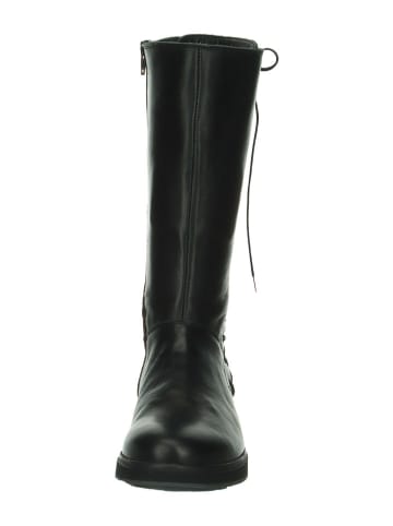 Think! Skórzane kozaki w kolorze czarnym