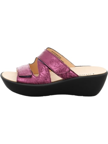Think! Leder-Keilpantoletten in Pink