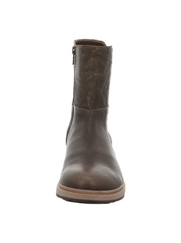 Think! Skórzane botki w kolorze brązowym