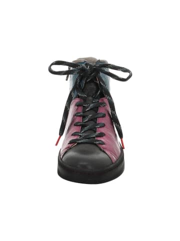 Think! Leder-Sneakers in Schwarz/ Pink