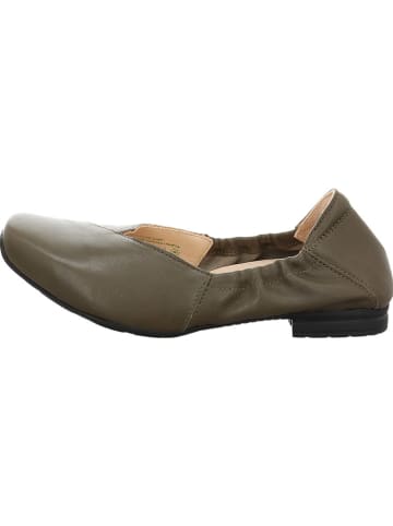 Think! Leder-Ballerinas in Khaki