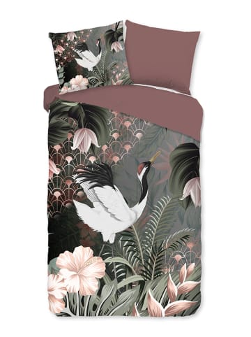 Pure Microvezel beddengoedset "Anna" grijs/groen/rood