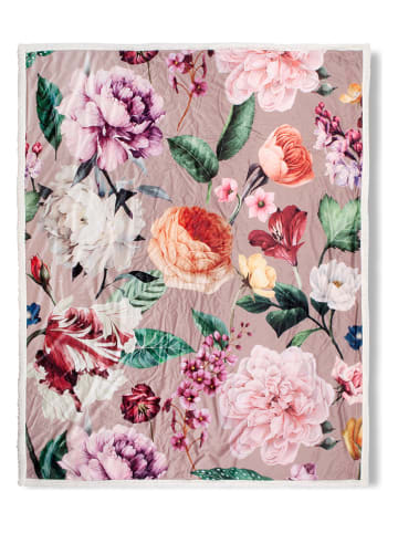 Descanso Plaid "Fiori" in Rosa/ Bunt