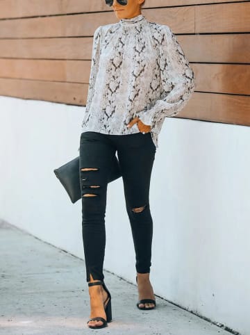 LA Angels Bluse in Braun/ Creme