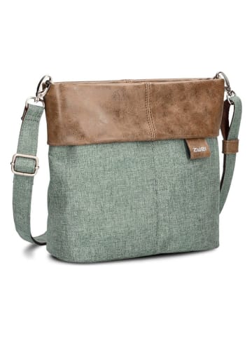Zwei Umhängetasche in Grün/ Hellbraun - (B)25 x (H)23 x (T)10 cm