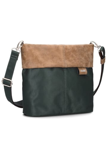 Zwei Umhängetasche in Dunkelgrün/ Beige - (B)25 x (H)23 x (T)10 cm