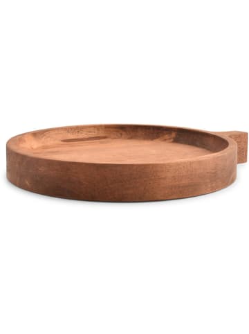 Salt and Pepper Tablett ''Chop'' in Braun - (H)3,5 x Ø 25 cm