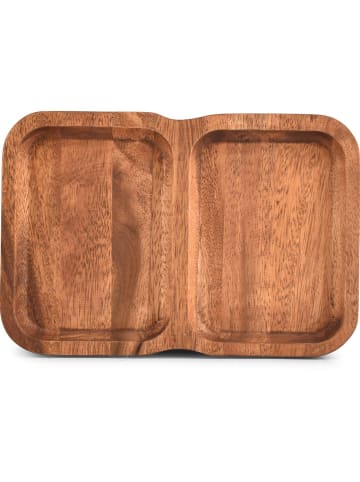 Salt and Pepper Tablett ''Chop'' in Braun - (B)28 x (H)3 x (T)19 cm