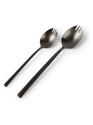 Salt and Pepper Widelczyki deserowe (6 szt.) "Terno" w kolorze czarnym - dł. 14 cm