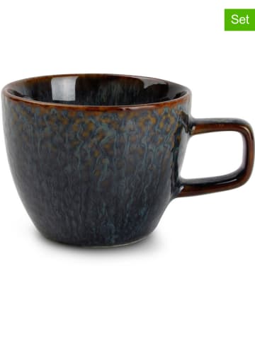 Salt and Pepper Filiżanki (4 szt.) "Eclipse" w kolorze czarno-zielonym do mokki - 95 ml