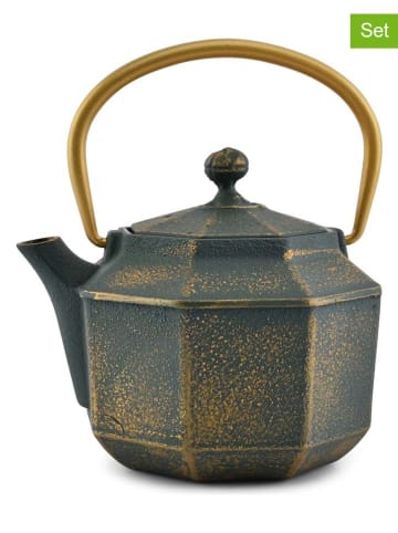 Salt and Pepper Imbryki (2 szt.) "Sencha" w kolorze zielonym do herbaty - 870 ml