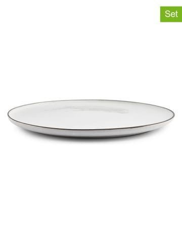Salt and Pepper 4er-Set: Speiseteller "Fina" in Weiß/ Schwarz - Ø 26 cm