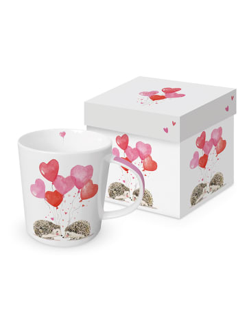 ppd Jumbotasse "Hedgehogs In Love" in Weiß/ Rosa - 400 ml
