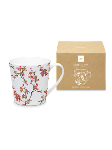 ppd Kubek jumbo "Fiori Rossi" w kolorze białym ze wzorem - 350 ml