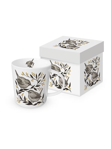 ppd Kubek jumbo "Nightingale" w kolorze biało-czarnym - 400 ml