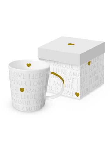 ppd Jumbotasse "Love Letters" in Weiß/ Gold - 350 ml