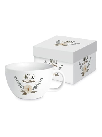 ppd Kubek jumbo "Hello Autumn" w kolorze białym - 550 ml