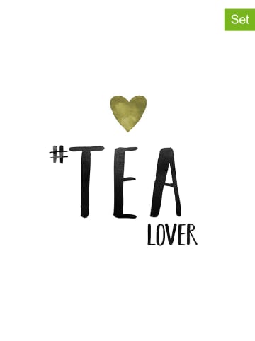 ppd 2er-Set: Servietten ''Tea Lover''  in Weiß/ Schwarz - 2x 20 Stück
